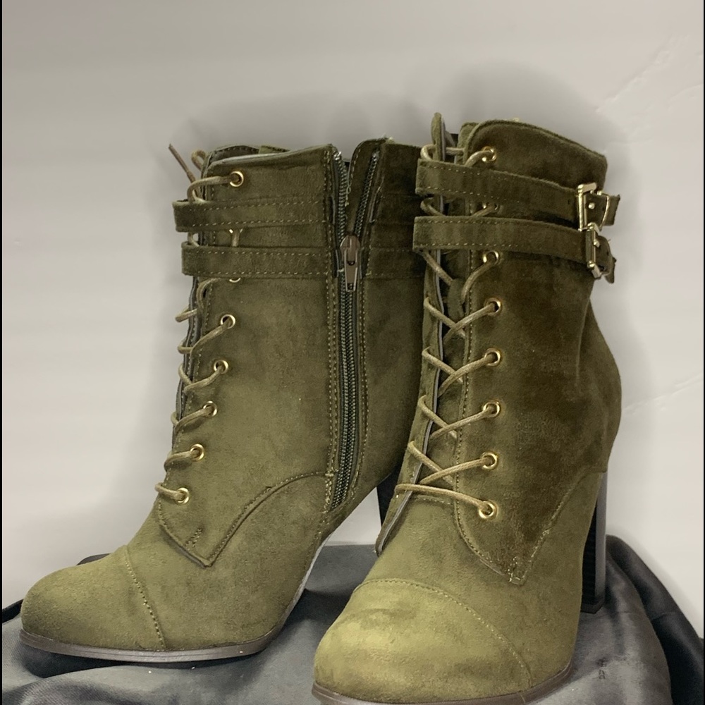 Green Faux Boots